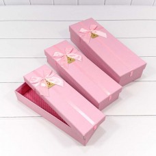 Набор коробок Атласный бант, My Sweet Heart, Розовый, 35*12*8 см, 3 шт.