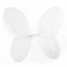 Крылья, Воздушная бабочка, Белый, с блестками, 35*40 см, 1 шт.