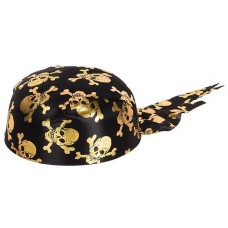 Шляпа, Пиратская бандана, Черный/Золото, 1 шт.