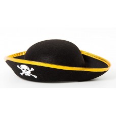 Шляпа Пират, фетр, мини, Черный, 1 шт.